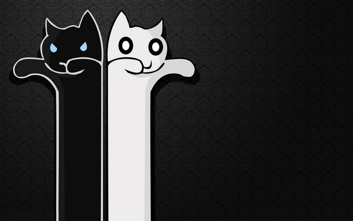 Black and White Cats Minimalist Art
