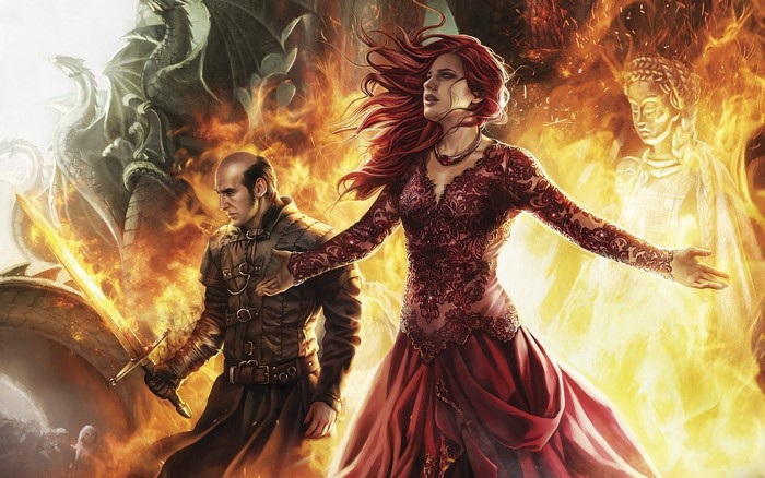 Melisandre and Stannis Baratheon from Game of Thrones