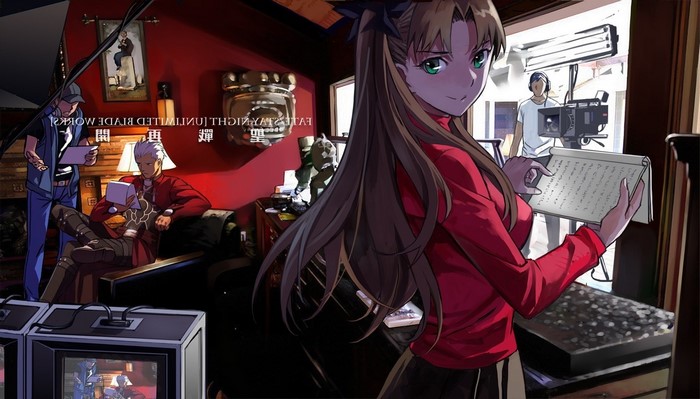 Rin Tohsaka and Archer from Fate/stay night