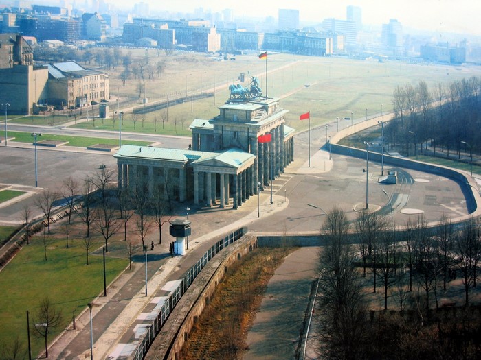 Brandenburg Gate and Berlin Wall during the Cold War