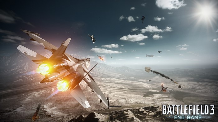 Battlefield 3 End Game jets in aerial combat