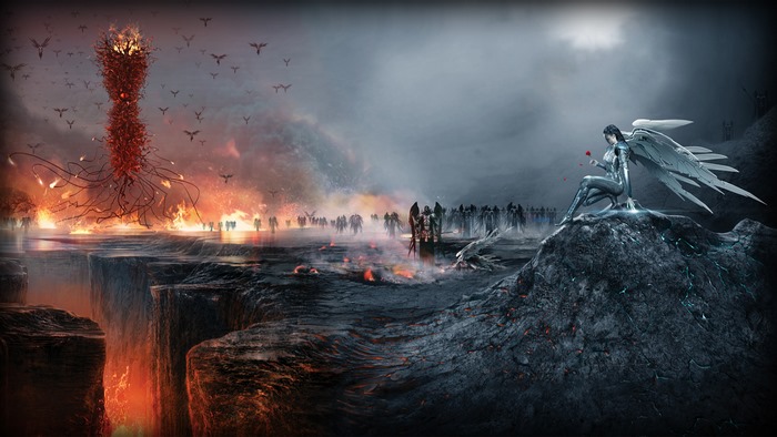 Angel and Demon Army Confrontation