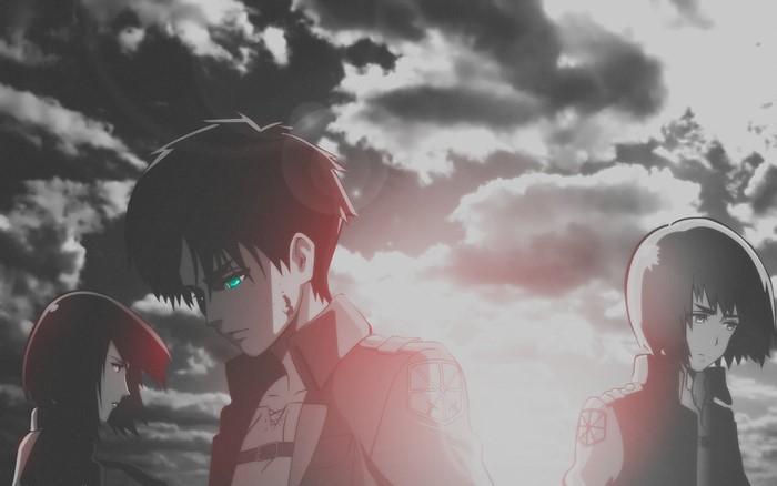 Eren Yeager and Mikasa Ackerman from Attack on Titan