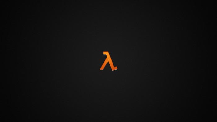 Orange Lambda Symbol Minimalist Dark
