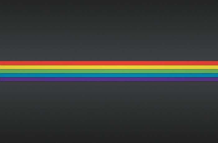 Rainbow stripes on a dark background