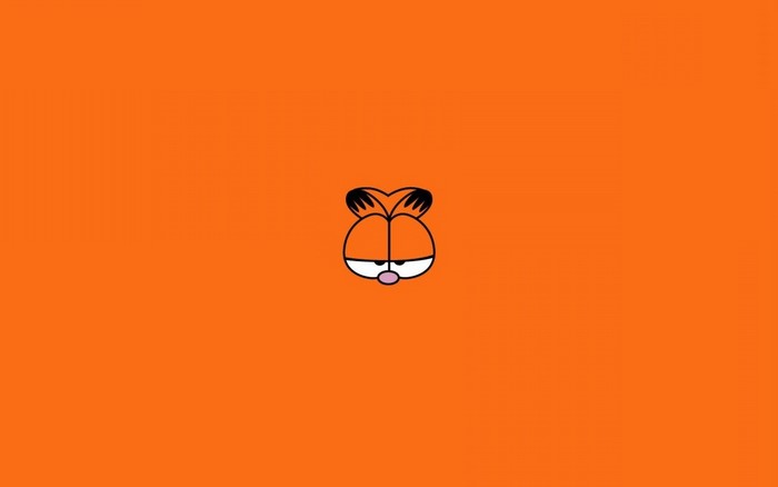 Garfield face on orange background
