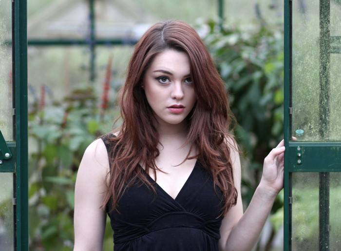 Imogen Dyer in a black dress