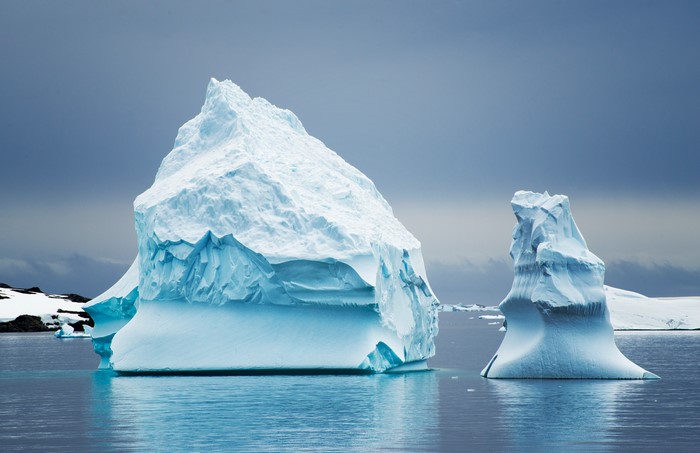 Icebergs in the Arctic Sea