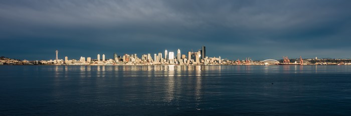 Seattle cityscape with Space Needle and waterfront