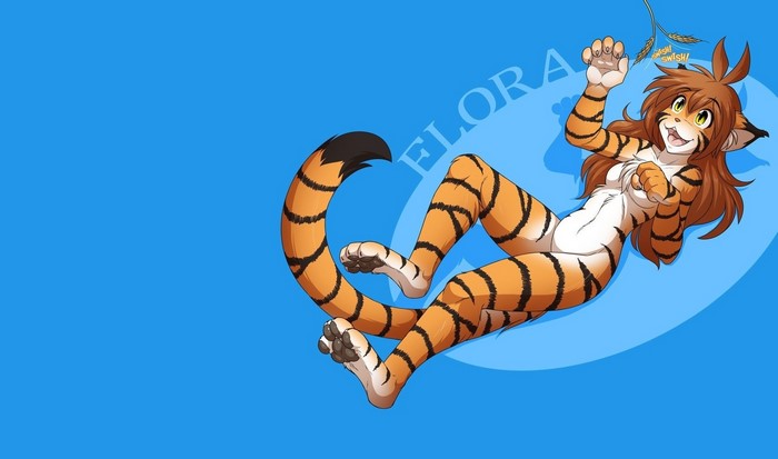 Flora from Twokinds playing with wheat