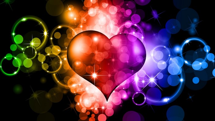 Vibrant Colorful Heart with Light Effects