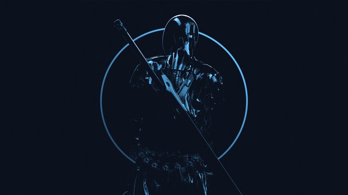 Robot with a sword and circle
