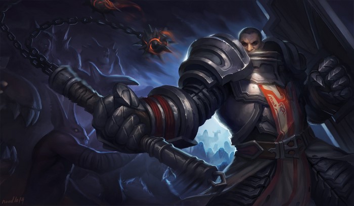 Crusader from Diablo III with flail and shield