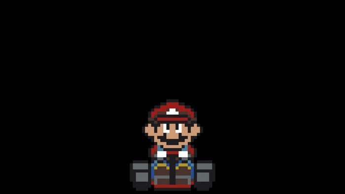 Mario from Super Mario Kart pixel art