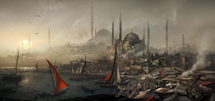 Assassin's Creed Revelations Constantinople cityscape with Hagia Sophia