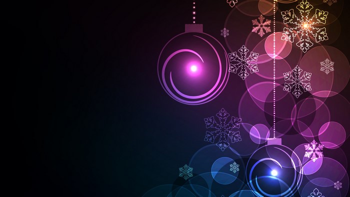 Colorful Abstract Christmas Ornaments and Snowflakes