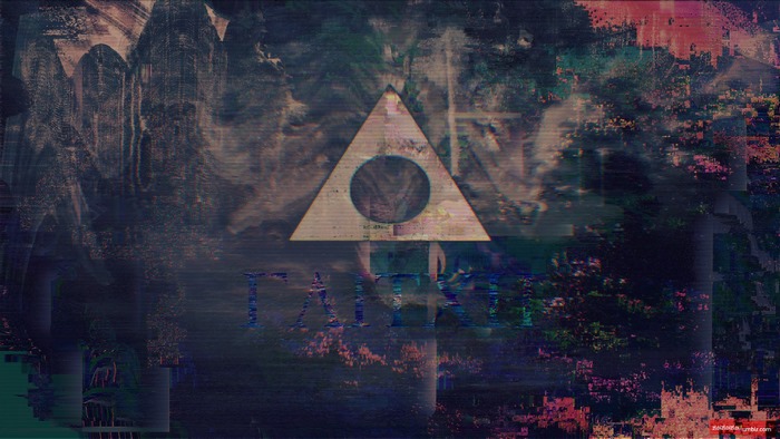 glitch art webpunk abstract triangle