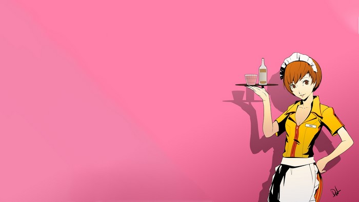 Chie Satonaka from Persona 4 waitress
