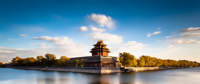 Corner tower of the Forbidden City, Beijing, China