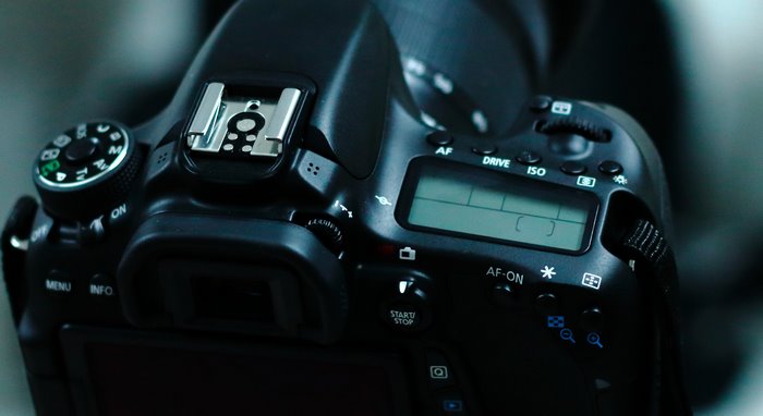 Canon DSLR camera top view