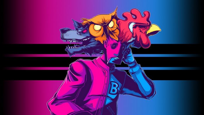 Hotline Miami character with animal masks