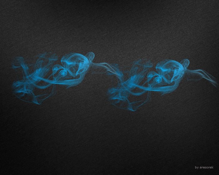 Blue smoke on dark textured background