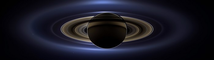 Saturn and its rings from space