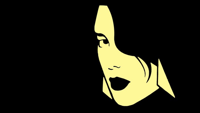Illustration of a woman's face from Grand Theft Auto: Vice City