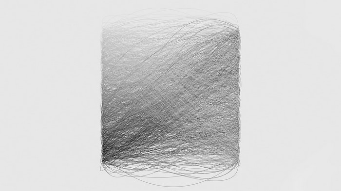 Minimalist monochrome abstract square drawing