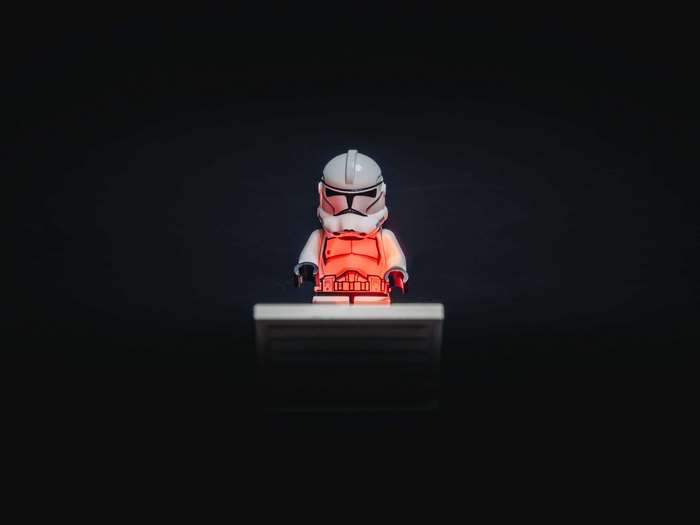 Lego Star Wars Stormtrooper on a stand