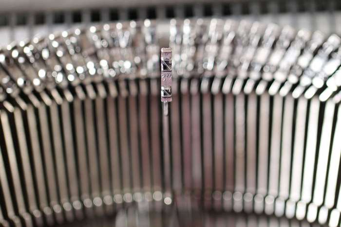 Close up of a vintage typewriter letter 'Z' 4K