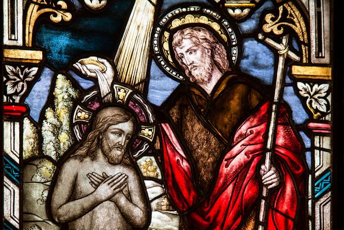 Jesus Christ's Baptism in Stained Glass 4K