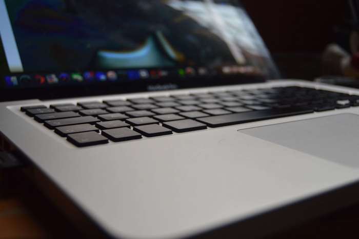 MacBook Pro laptop keyboard and trackpad