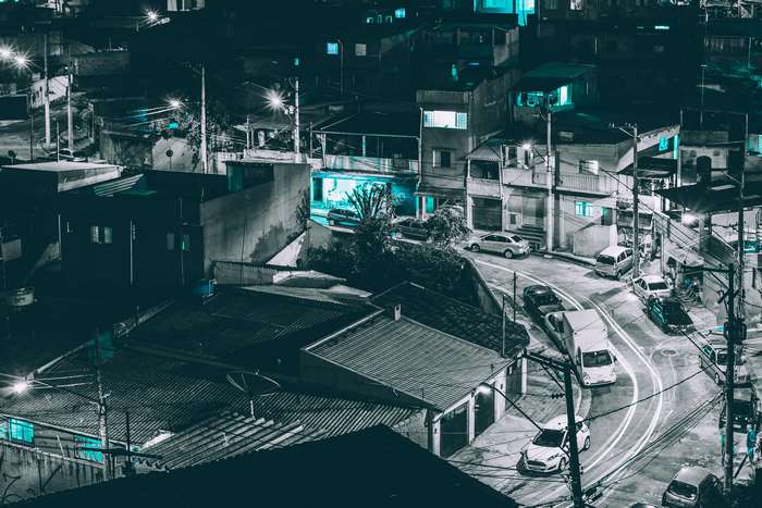 Favela Nightlife in Brazil Long Exposure 4K