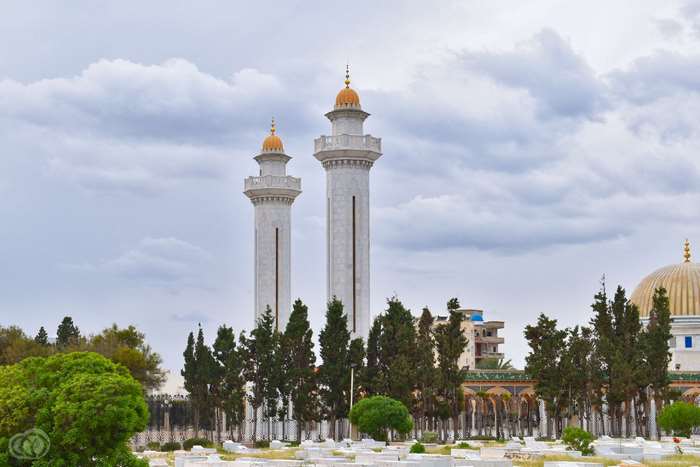 Two minarets and a dome in Tunisia 4K