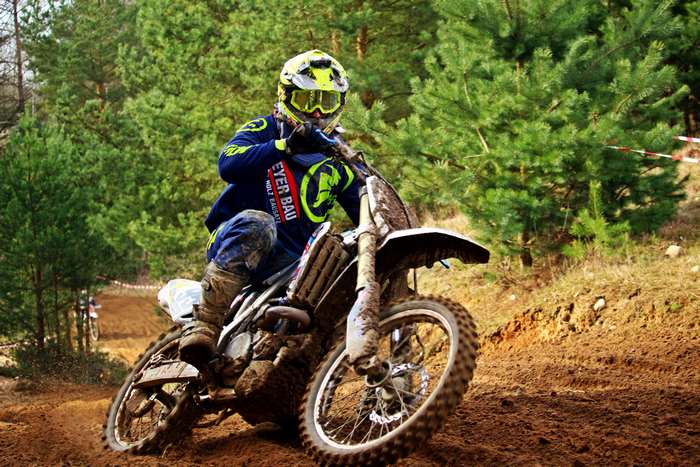 Motocross rider on a dirt track
