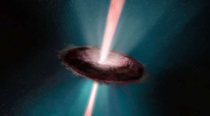 Artist concept of a black hole with jets