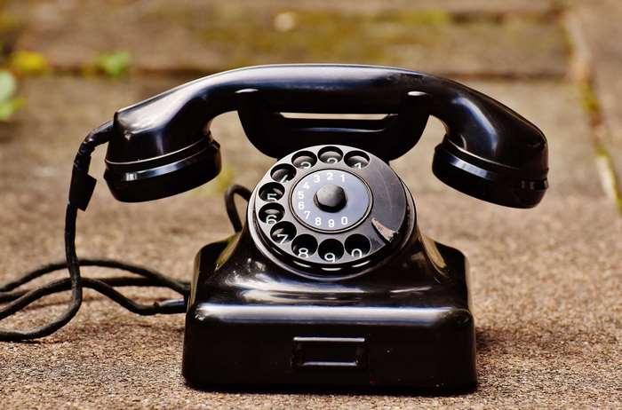 Black Bakelite Rotary Dial Telephone