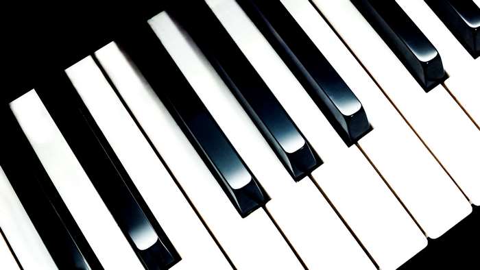 Close up of piano keys