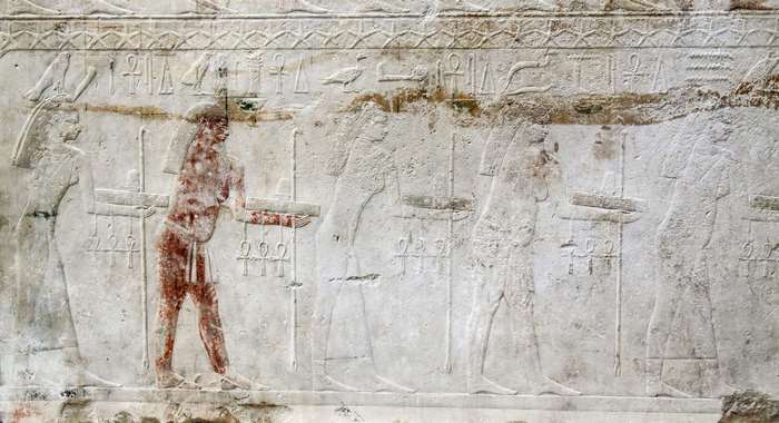 Ancient Egyptian Hieroglyphs and Figures
