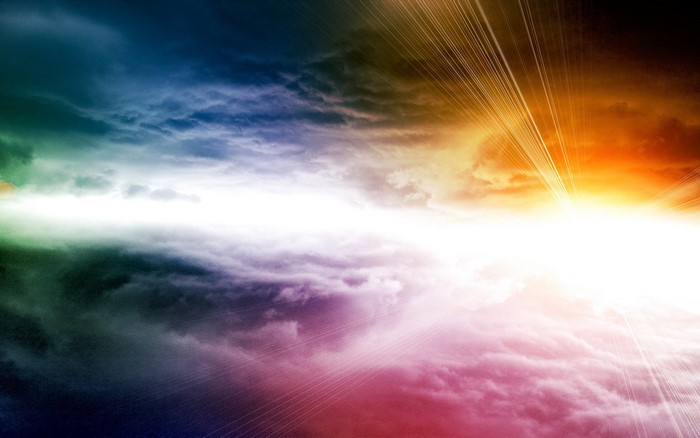 Colorful Sky with Sun Rays