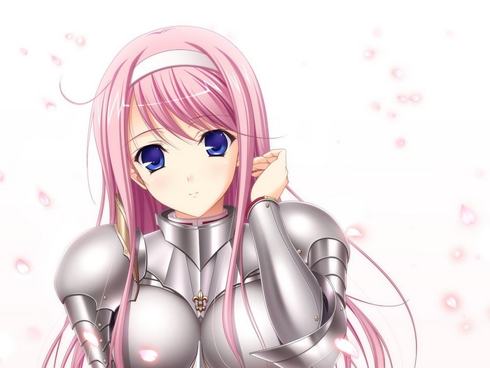 Girl in Pink Hair and Armor
