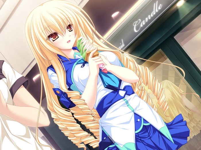 Mikagami Mamizu and Koshimizu Rin eating ice cream