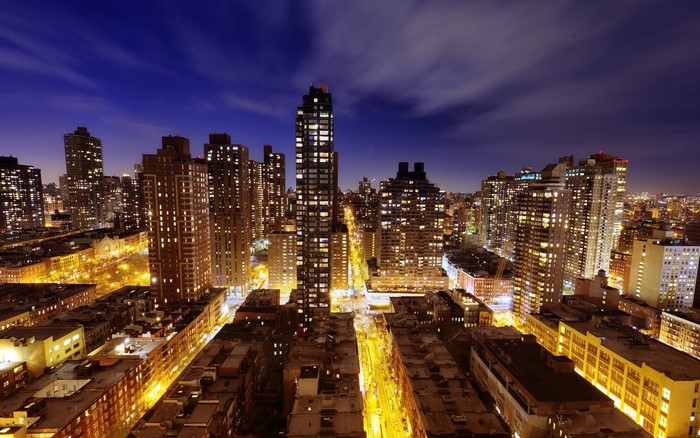 New York City skyline at night