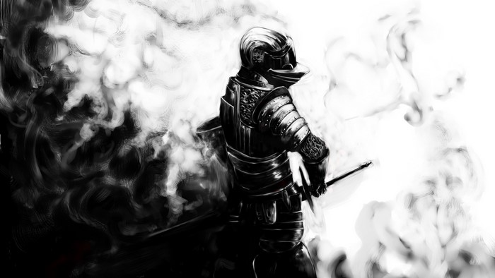 Knight in armor with sword from Dark Souls