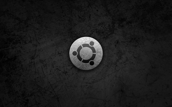 Ubuntu logo on a dark textured background