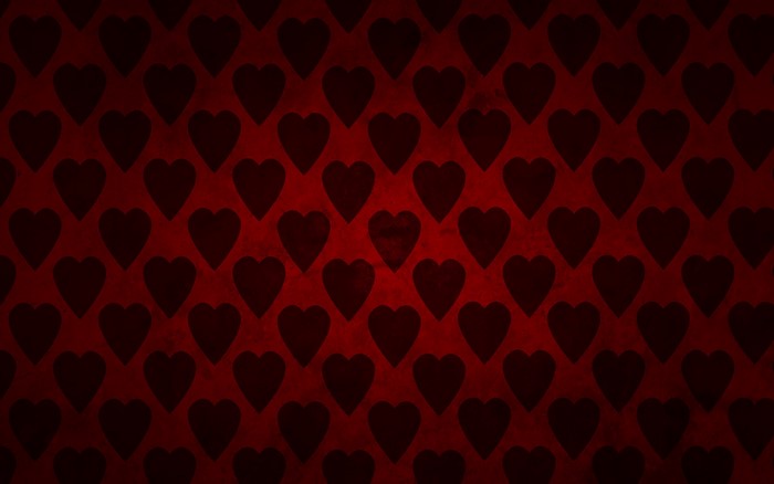 Dark Red Hearts Pattern Texture Background