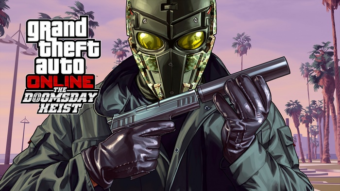 GTA Online The Doomsday Heist Character with Gun 4K