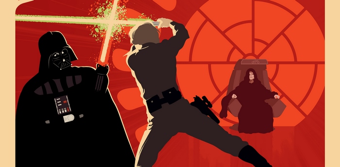 Luke Skywalker and Darth Vader from Star Wars
