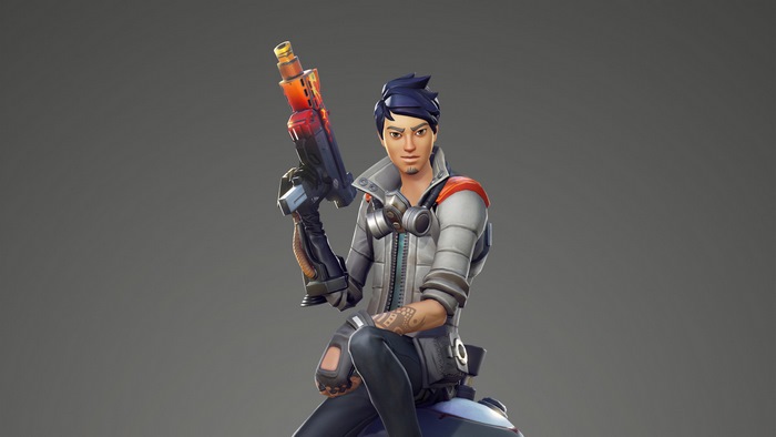 Character from Fortnite holding a weapon